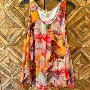 Roz & Ali Multi Color Sleeveless Tank Tunic Top